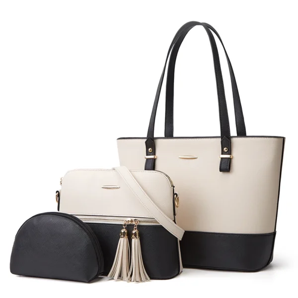 3-Piece Large Capacity Women's PU Leather Handbags