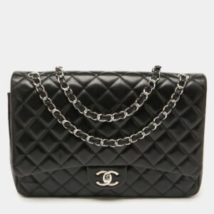 Chanel Black Quilted Leather Maxi Classic Double Flap Bag
