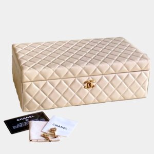 Chanel Beige Leather Vanity Case