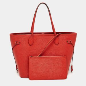 Louis Vuitton Castillan Red Epi Leather Neverfull MM Bag