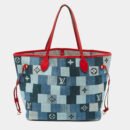 Louis Vuitton Blue/Red Denim Patchwork Neverfull MM Bag
