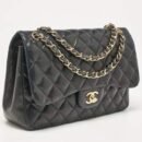Chanel Black Quilted Leather Jumbo Classic Double Flap Bag