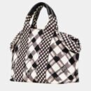 Chanel Black White Canvas Gingham Bag