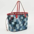 Louis Vuitton Blue/Red Denim Patchwork Neverfull MM Bag