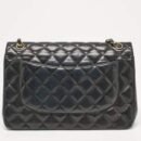 Chanel Black Quilted Leather Jumbo Classic Double Flap Bag