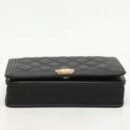 Chanel Black Quilted Caviar Leather Boy Wallet On Chain