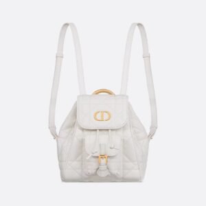 Macrocannage Lambskin Mini Backpack White